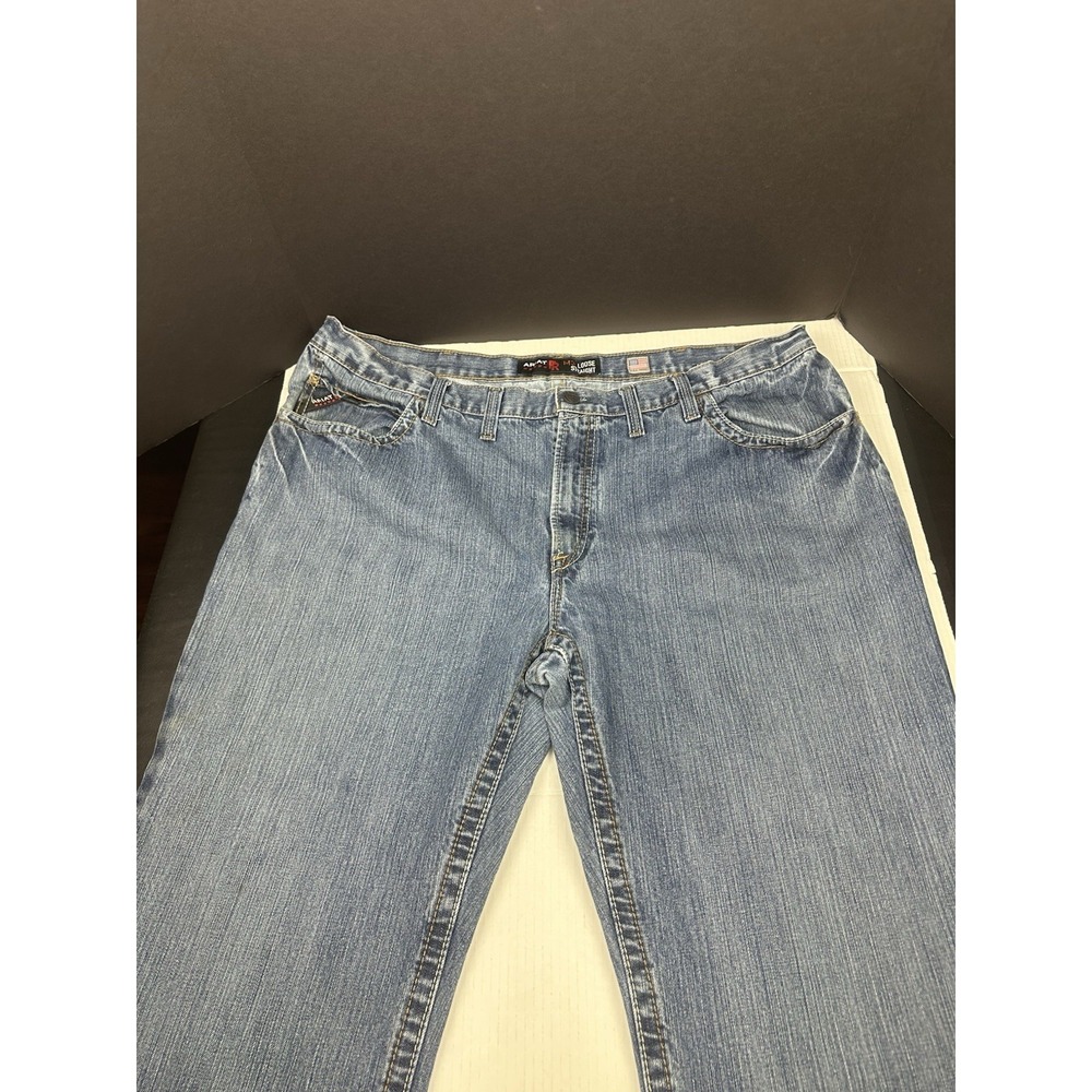 Ariat FR M3 Jeans Mens 46x30 Loose Straight Light Blue Denim Work Fire Resistant - Picture 4 of 9